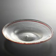 g3093-240-1 φ23.7x4.2倉敷ガラス赤ラインガラス皿