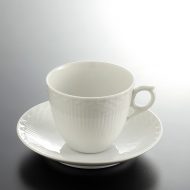y6120-90-1 φ13.3x7.0ホワイトフルーテッドハーフレースコーヒーc/s