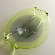 g3014-200-1 28.7x23.1x3.6緑/グレー変形ガラス皿(中村真紀)