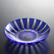 g4112-60-1 φ14.4x3.2藍ガラス平鉢