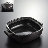 n1015 黒釉角土鍋