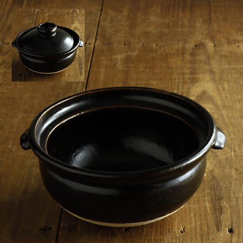 n1039-450-1 24.0×21.0×10.5濃茶ご飯土鍋
