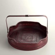 s1605-150-1 20.5x20.0x13.5古朱網代手つき菓子鉢