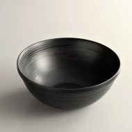 s1631-90-1 φ15.0x6.0黒筋目塗鉢