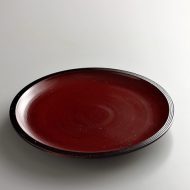 s1653-90-1 φ21.0朱縁黒塗り皿