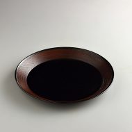 s1654-120-1 φ23.5x2.3縁茶筋目中黒塗り皿