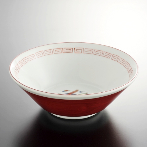 t5034-25-1サイズ：φ19.5x7.1赤巻雷門ラーメン鉢