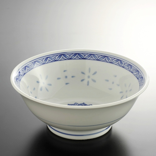 t5081-25-1サイズ：φ21.0x8.3青帯ホタル風ラーメン鉢