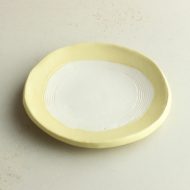 w1615-15-1*φ14.0厚手縁色つき皿 黄