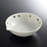 w7127-80-1 15.5x15.0x5.3白磁鉄釉柄片口鉢