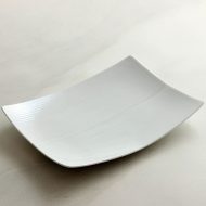 w8652 白筋目長角皿(白山陶器)