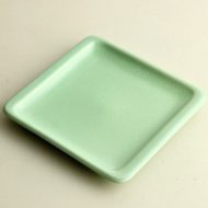y2064-35-1 21.0x21.0Afternoon Tea グリーン角皿