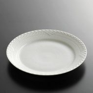 y2383-100-1 φ24.0ホワイトフルーテッドハーフレースディナー皿