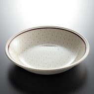 y4323-60-1 φ20.8x3.7BILTONS 茶ドットラインスープ皿