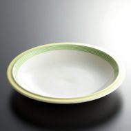 y4331-30-1 φ22.3x3.5Adam&Eve黄/黄緑ラインスープ皿