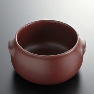 y4603-30-1 φ12.5x6.0艶なし茶両手付きグラタン皿